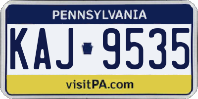 PA license plate KAJ9535
