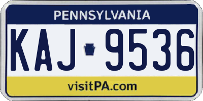 PA license plate KAJ9536