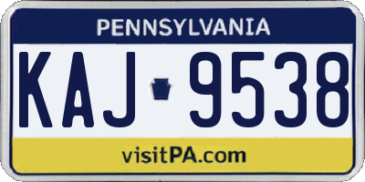 PA license plate KAJ9538