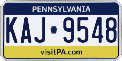PA license plate KAJ9548