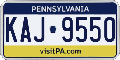 PA license plate KAJ9550