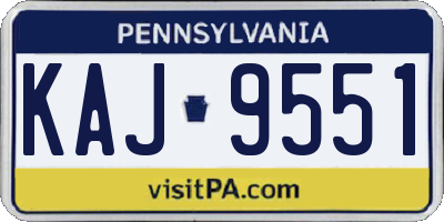 PA license plate KAJ9551