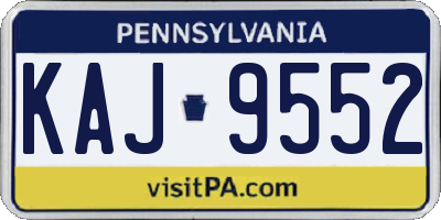 PA license plate KAJ9552