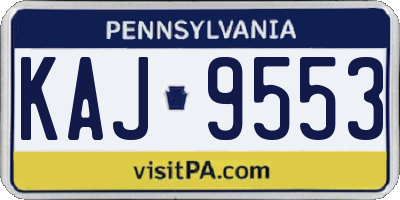 PA license plate KAJ9553