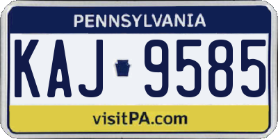 PA license plate KAJ9585