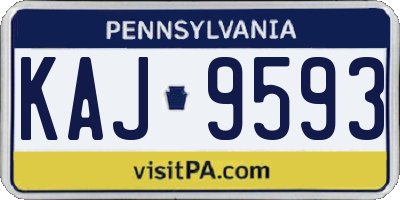 PA license plate KAJ9593