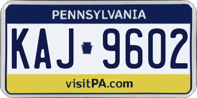 PA license plate KAJ9602