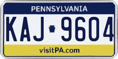 PA license plate KAJ9604