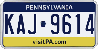 PA license plate KAJ9614