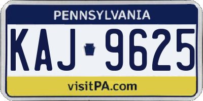 PA license plate KAJ9625