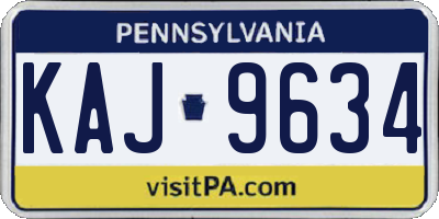 PA license plate KAJ9634