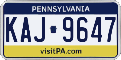 PA license plate KAJ9647