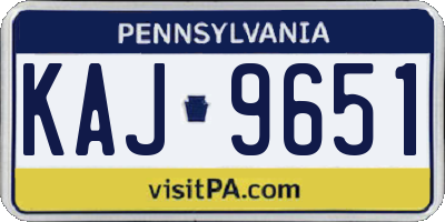 PA license plate KAJ9651