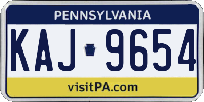 PA license plate KAJ9654