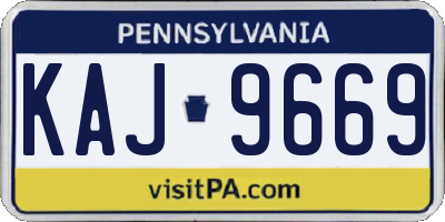 PA license plate KAJ9669