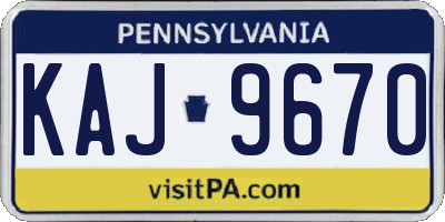 PA license plate KAJ9670