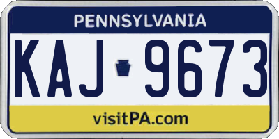 PA license plate KAJ9673