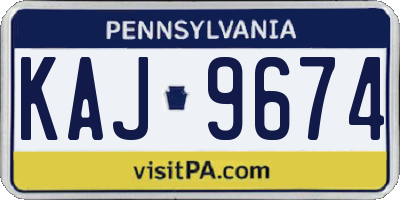 PA license plate KAJ9674