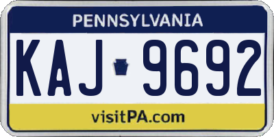 PA license plate KAJ9692