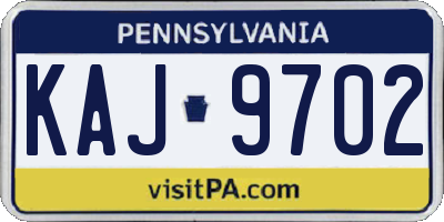 PA license plate KAJ9702