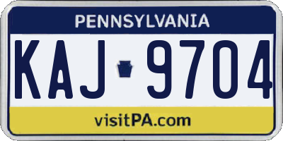 PA license plate KAJ9704