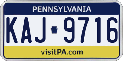 PA license plate KAJ9716