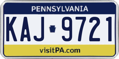 PA license plate KAJ9721
