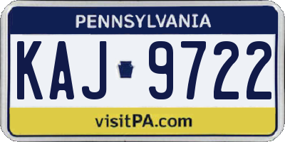 PA license plate KAJ9722
