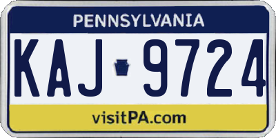 PA license plate KAJ9724