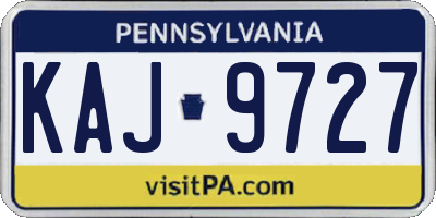 PA license plate KAJ9727