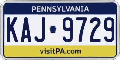 PA license plate KAJ9729