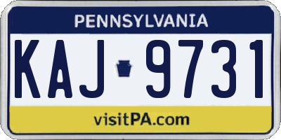 PA license plate KAJ9731