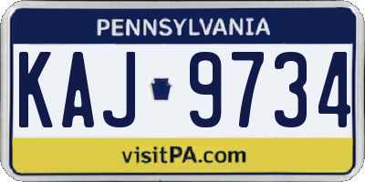 PA license plate KAJ9734