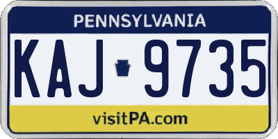 PA license plate KAJ9735