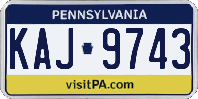PA license plate KAJ9743