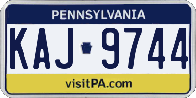 PA license plate KAJ9744