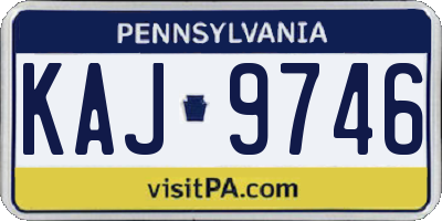 PA license plate KAJ9746