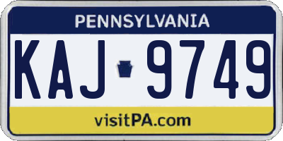 PA license plate KAJ9749