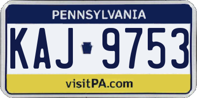 PA license plate KAJ9753