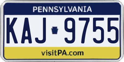 PA license plate KAJ9755