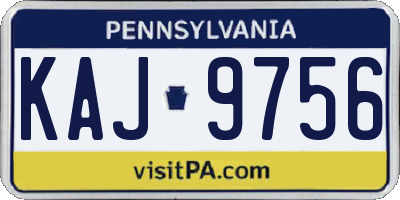 PA license plate KAJ9756
