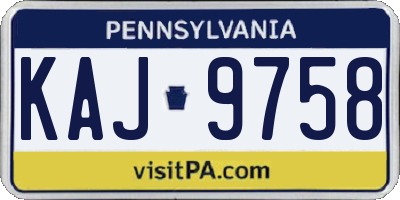 PA license plate KAJ9758