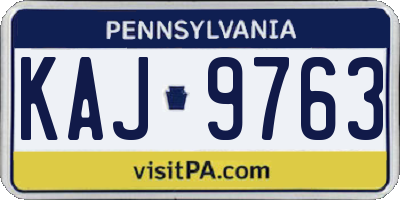 PA license plate KAJ9763