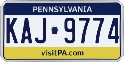 PA license plate KAJ9774