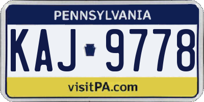 PA license plate KAJ9778