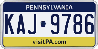 PA license plate KAJ9786