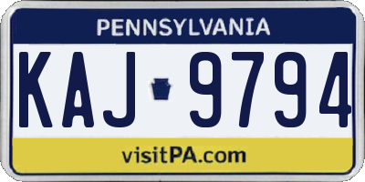 PA license plate KAJ9794