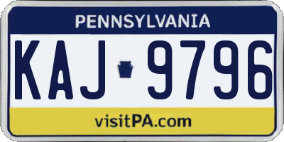 PA license plate KAJ9796