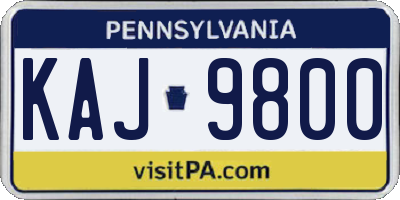 PA license plate KAJ9800