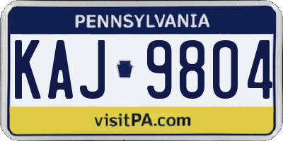 PA license plate KAJ9804